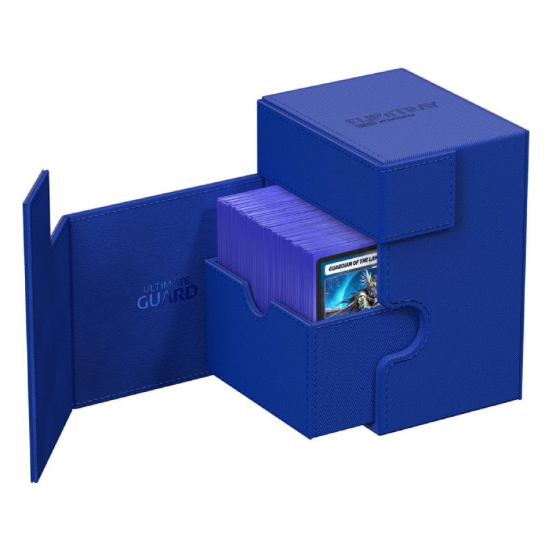 ultimate-guard-flip-n-tray-xenoskin-133-blau-deck-fach-offen